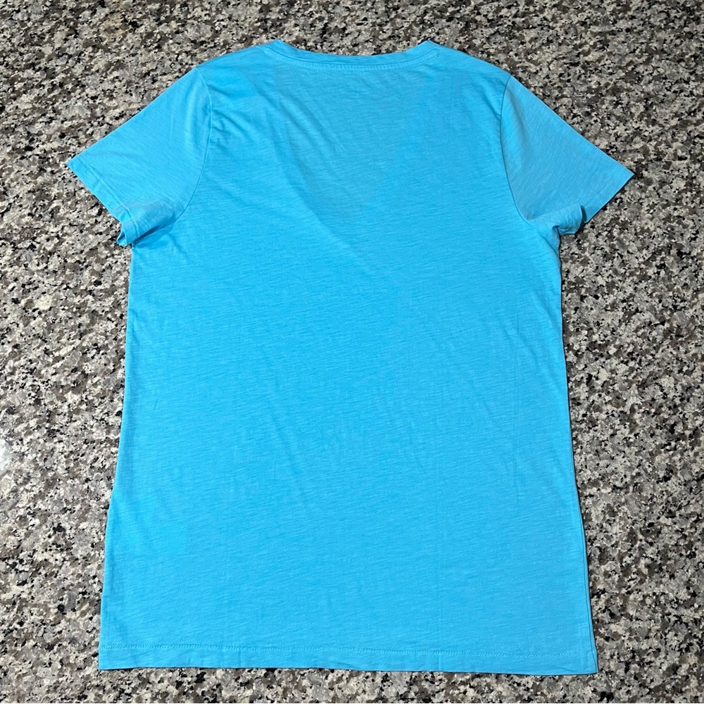 J Crew Top L Slub Cotton Tee Blue - Picture 6 of 6